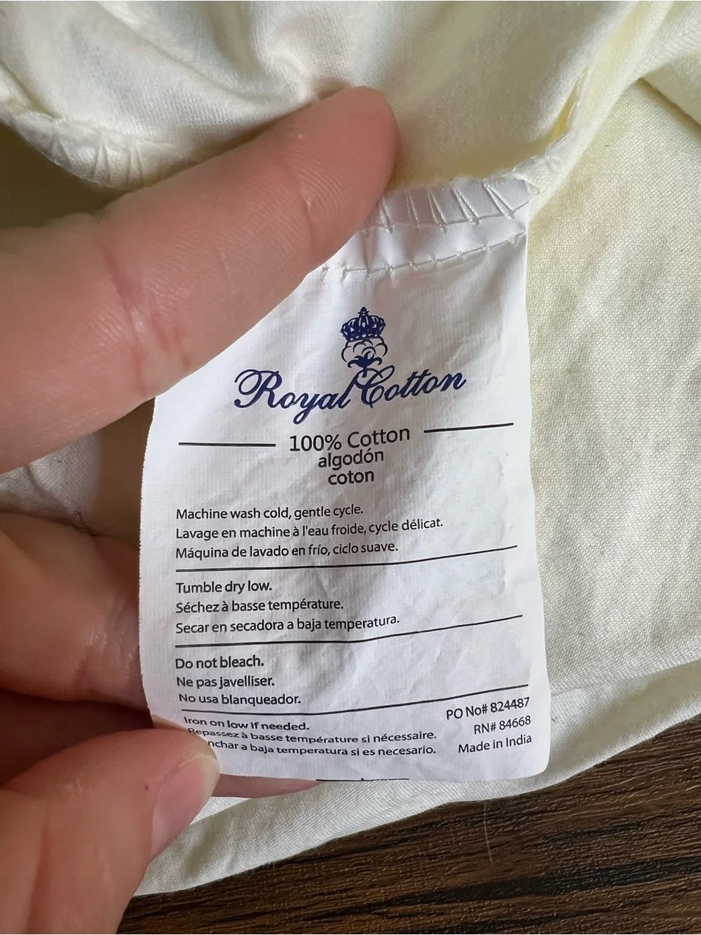 Royal Cotton Cream Pillowcase and Sheet Set- KING